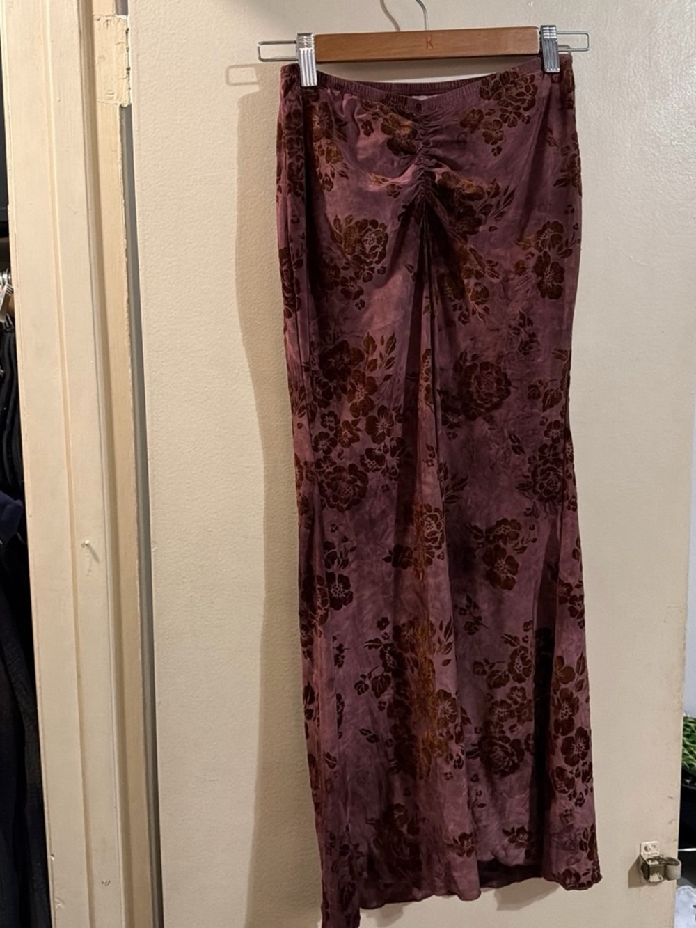 Cider Velvet Floral Maxi Skirt